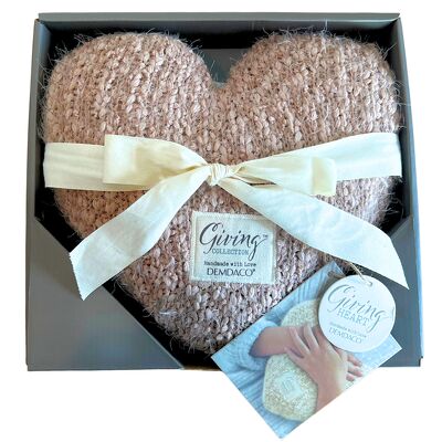 Heart Pillow in Beige 